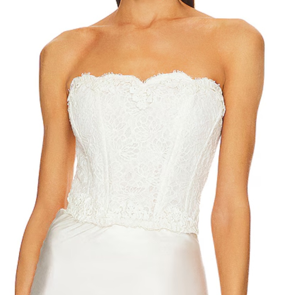 LoveShackFancy Arno Bustier in Antique White